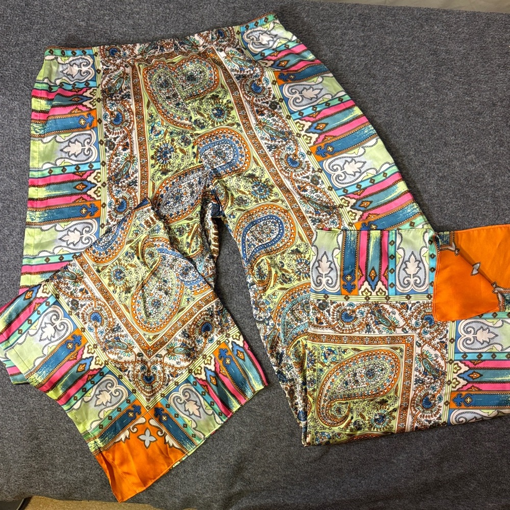 Chico’s Paisley Baroque Print Palazzo Pants Sz 0.5 (U.S. 6 small)